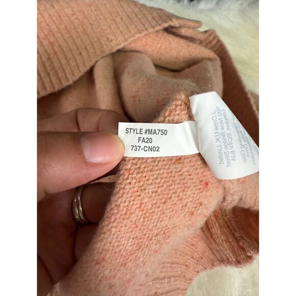 Madewell Merino Wool Donegal Maysfield Cardigan Sweater Peach Oversized M - Picture 11 of 15